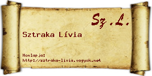 Sztraka Lívia névjegykártya